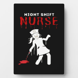 Night Shift Nurse Funny Halloween Classic T-Shirt Plaque