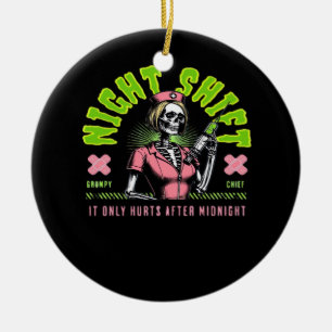 Night Shift Nurse - National Nurse Week Gift Ideas Ceramic Ornament
