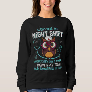 Night Shift Nurse Owls  Nursing RN LPN CNA Women 1 Sweatshirt