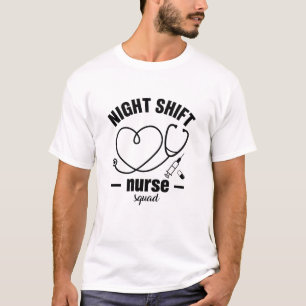 Night Shift Nurse Squad - RN CNA LPN Nurse Love T-Shirt