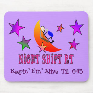 Night Shift RT MOON Stick Man Mouse Pad