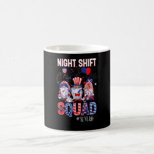 Night Shift Squad Rn Life Nurse Patriotic 4th Of J Coffee Mug