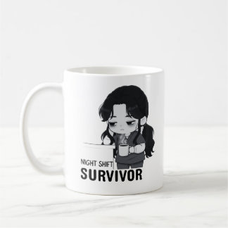 Night Shift Survivor Relatable Chibi Nurse Illustr Coffee Mug