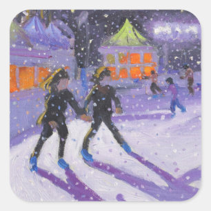 Night skaters Derby 2014 Square Sticker