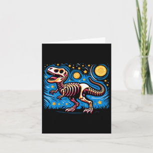 Night Skeleton Dinosaur T Rex Boys Kids  Card