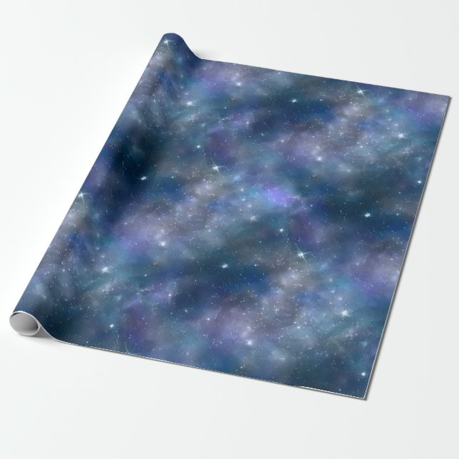 Night skies Cloudy wrapping paper (Unrolled)