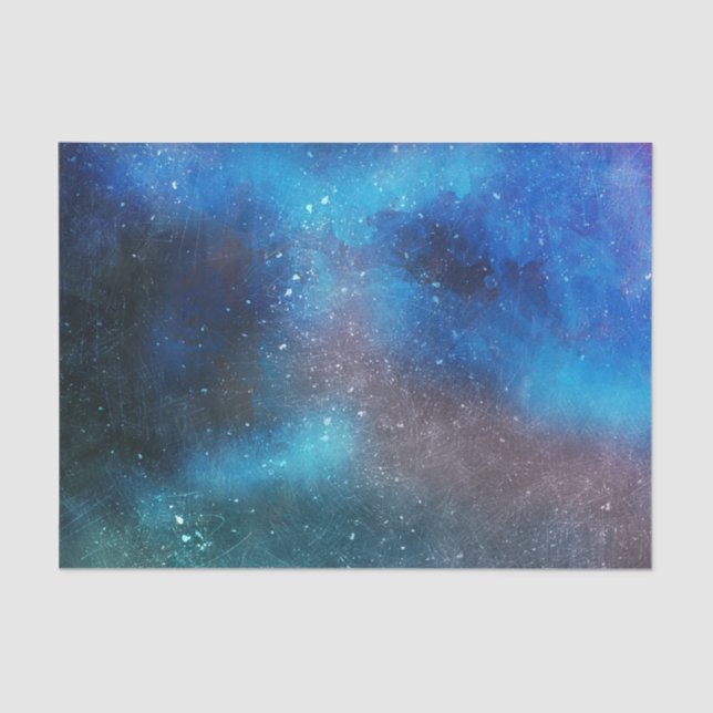 Night Sky Abstract Watercolor Decoupage 10x15 Tissue Paper (Front)
