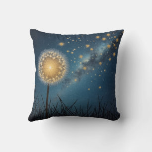Night sky and dandelion seeds cushion