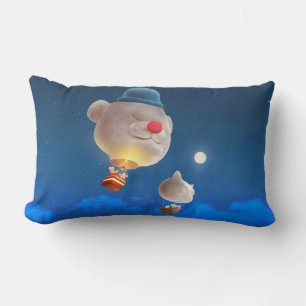 Night Sky Balloon Adventure Lumbar Cushion