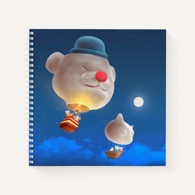 Night Sky Balloon Adventure Notebook (Front)