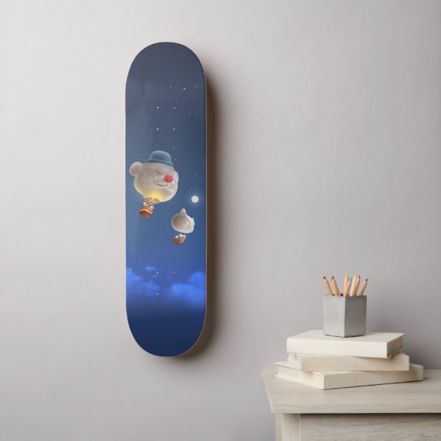 Night Sky Balloon Adventure Skateboard (Wall Art)