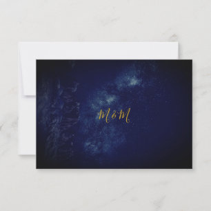 Night Sky Blue Gold Monogram RSVP