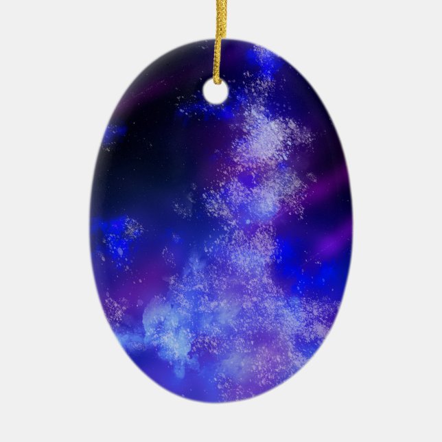 Night Sky Blue Sapphire  Ceramic Decoration (Front)