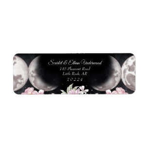 Night Sky Boho Triple Moon Return Address Label