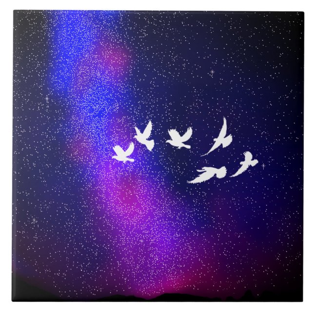 Night Sky Ceramic Tile (Front)