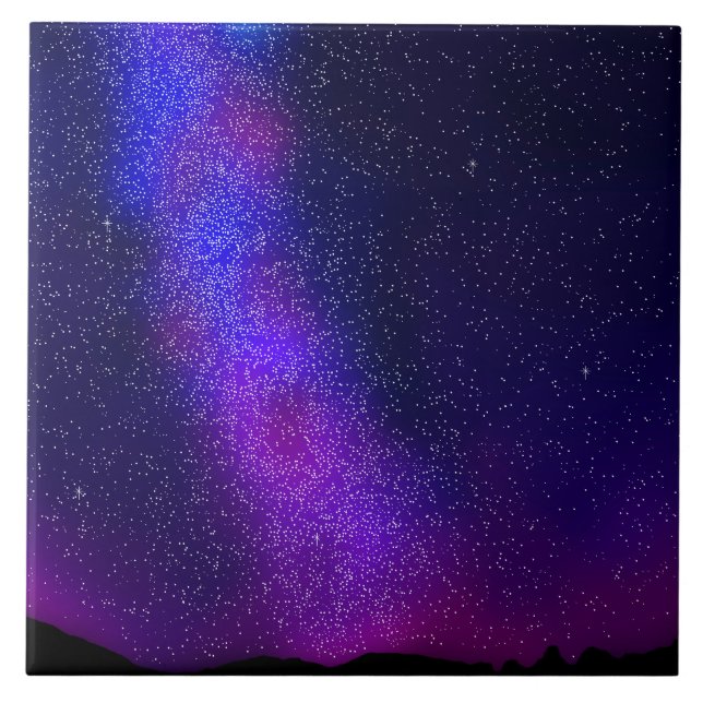 Night Sky Ceramic Tile (Front)