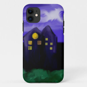 Night sky city skyscrapper canvas art iPhone 11 case