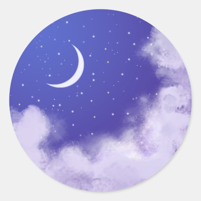 Night Sky Classic Round Sticker (Front)