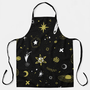 Night sky: cosmic seamless pattern. apron