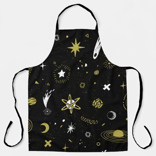 Night sky: cosmic seamless pattern. apron (Front)