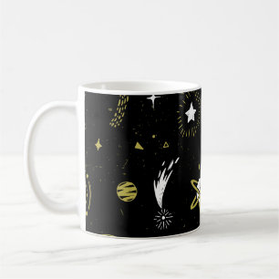 Night sky: cosmic seamless pattern. coffee mug