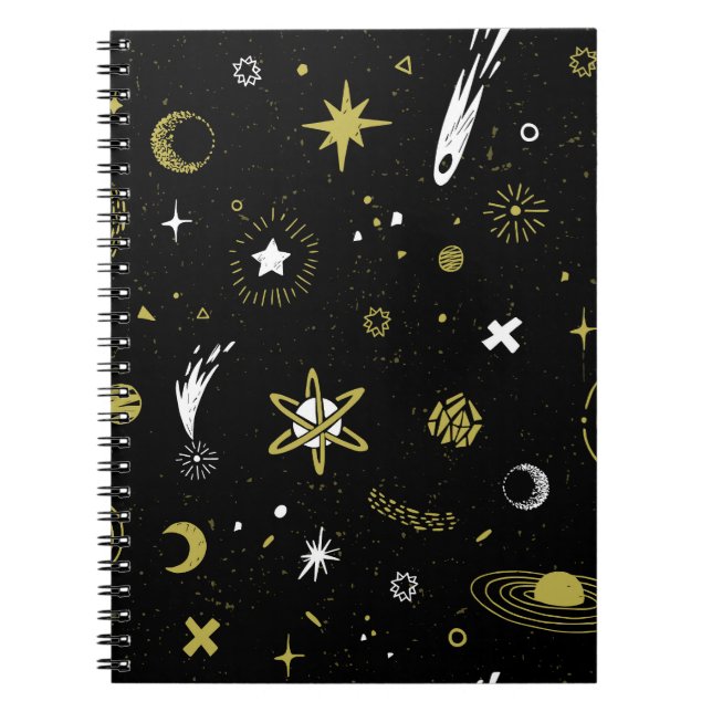 Night sky: cosmic seamless pattern. notebook (Front)