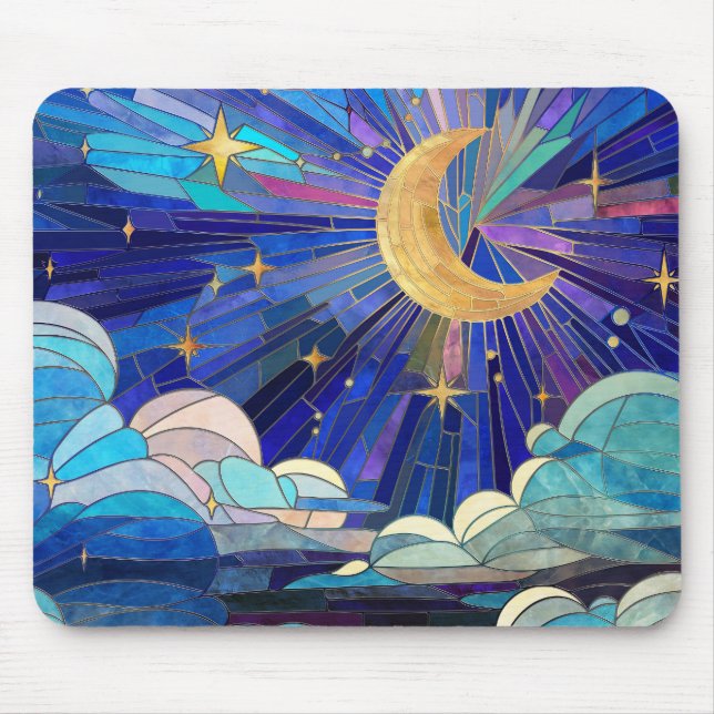 Night Sky - Digital Art Mosaic Mouse Pad (Front)