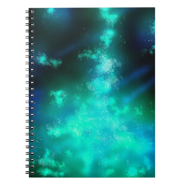 Night Sky Emerald Dance Notebook (Front)