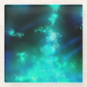 Night Sky Emerald Glass Coaster