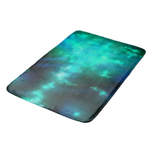 Night Sky Emerald Green Bath Mat