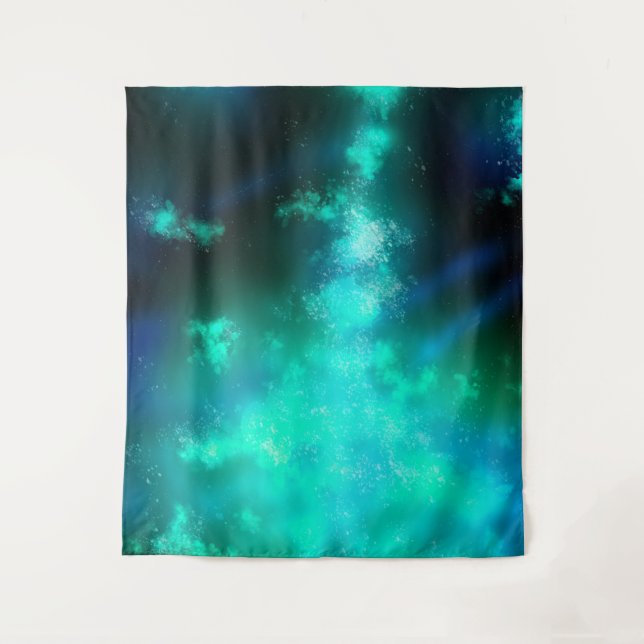 Night Sky Emerald Green Tapestry (Front)