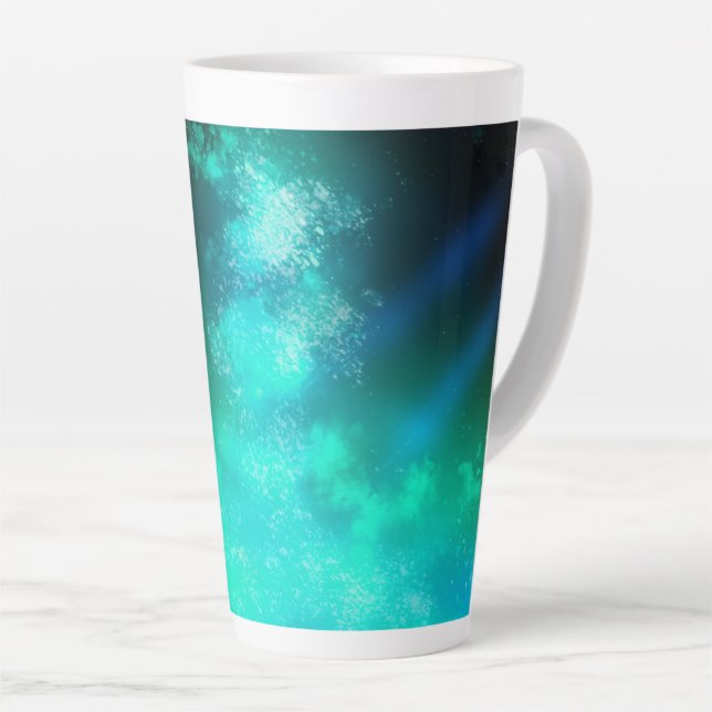 Night Sky Emerald Latte Mug (Right Angle)