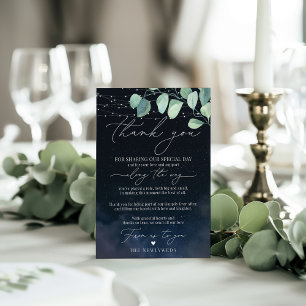 Night Sky Eucalyptus Minimalist Napkin Thank Menu