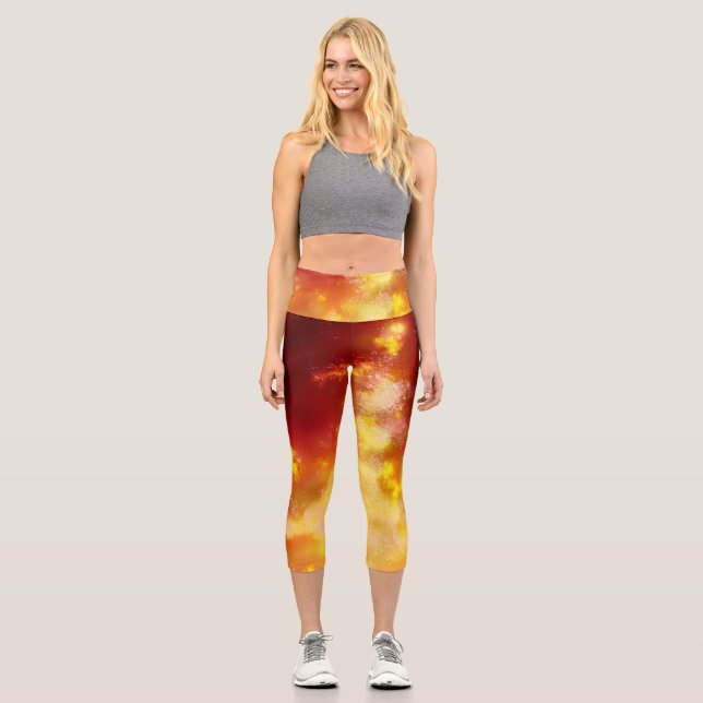 Night Sky Flame Capri Leggings (Front)