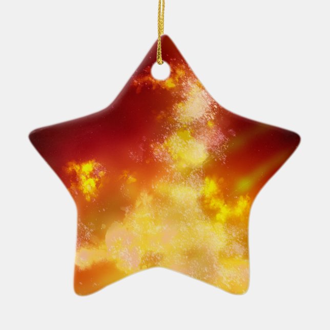 Night Sky Flame  Ceramic Decoration (Front)
