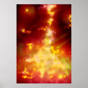 Night Sky Flame Poster