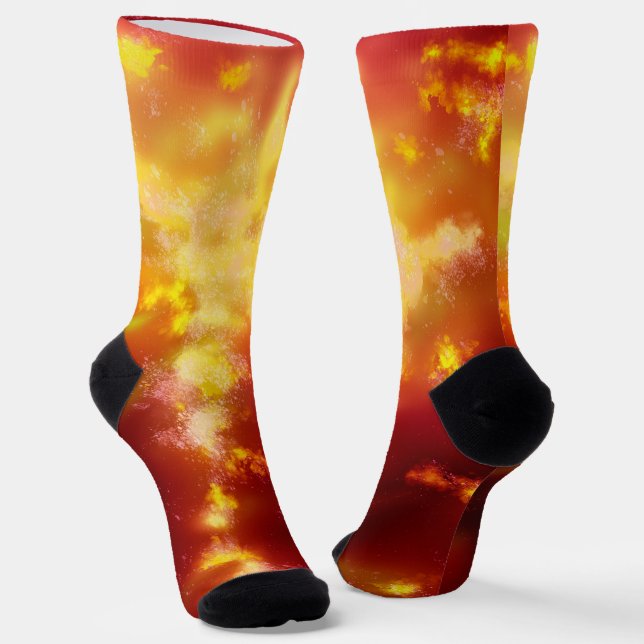 Night Sky Flame Sustainable Crew Sock (Angled)