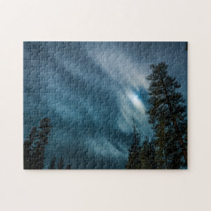 Night Sky & Forest in Moon Light Jigsaw Puzzle