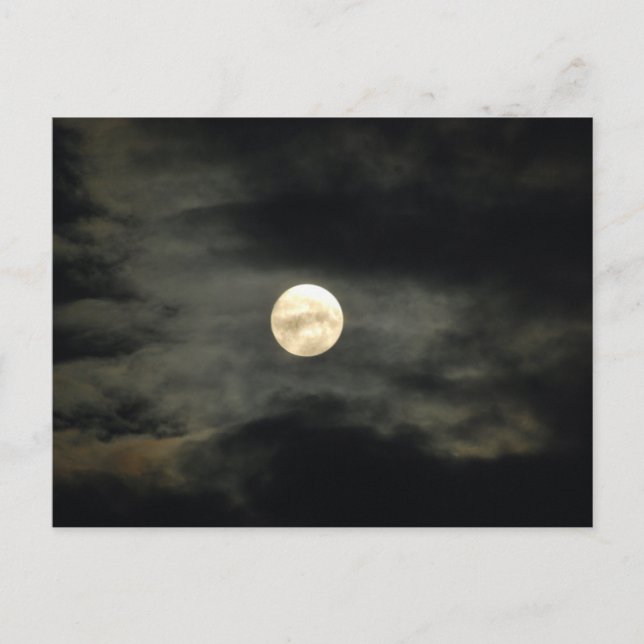 Night Sky - Full Moon and Dark Clouds Postcard (Front)