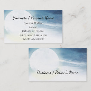 Night Sky Full Moon Custom Business Card