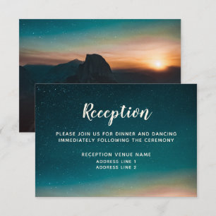 Night Sky Galaxy Sunrise Mountain Reception Card