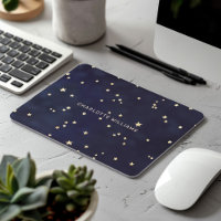 Night Sky Gold Stars Minimalist Monogram