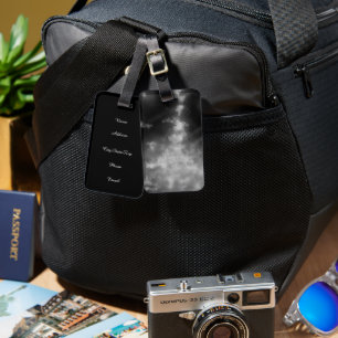 Night Sky Grey Monochrome Luggage Tag
