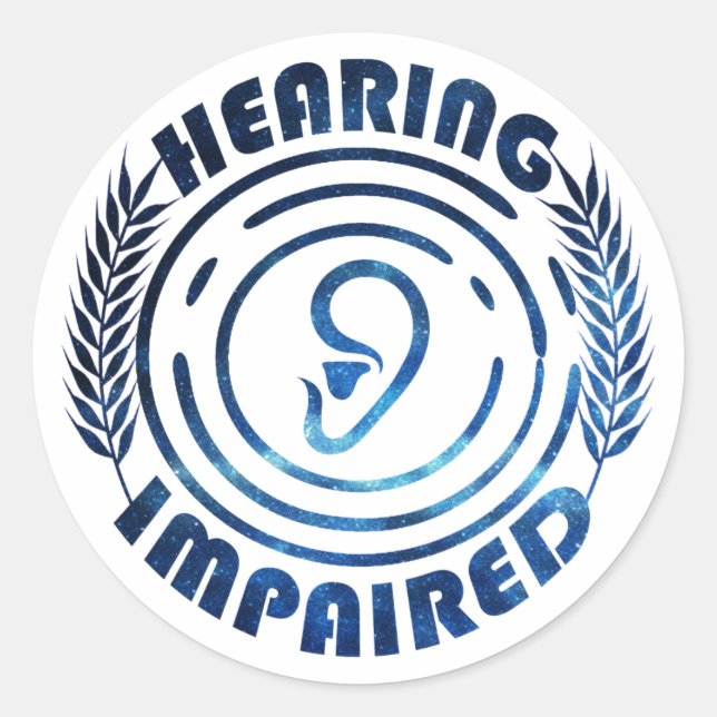 Night sky - Hearing impaired Classic Round Sticker (Front)