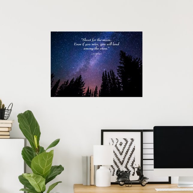 Night Sky Inspirational Quote Poster (Home Office)
