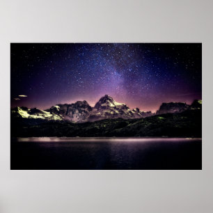 Night sky landscape in Patagonia, Argentina, South Poster