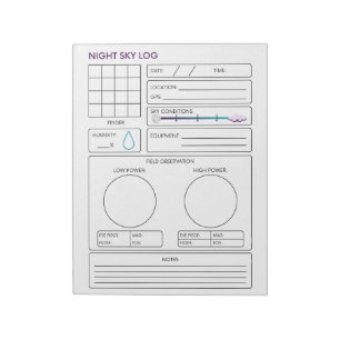 Night Sky Log Notepad