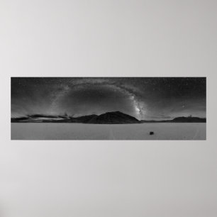 Night Sky Milky Way Panorama of Racetrack Playa Poster