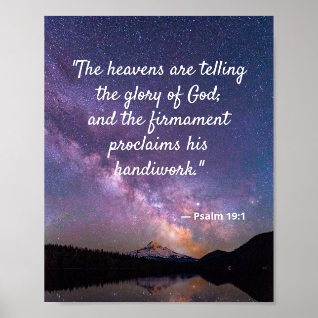 Night Sky Milky Way Psalm 19:1 Poster (Front)