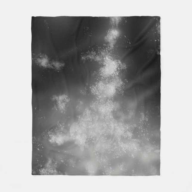 Night Sky Monochrome Gray  Fleece Blanket (Front)